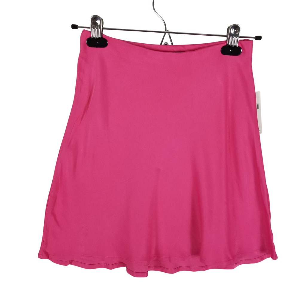 Anthropologie Mini Skirt Women XXS Pink Rose Viscose A-Line Solid 4120